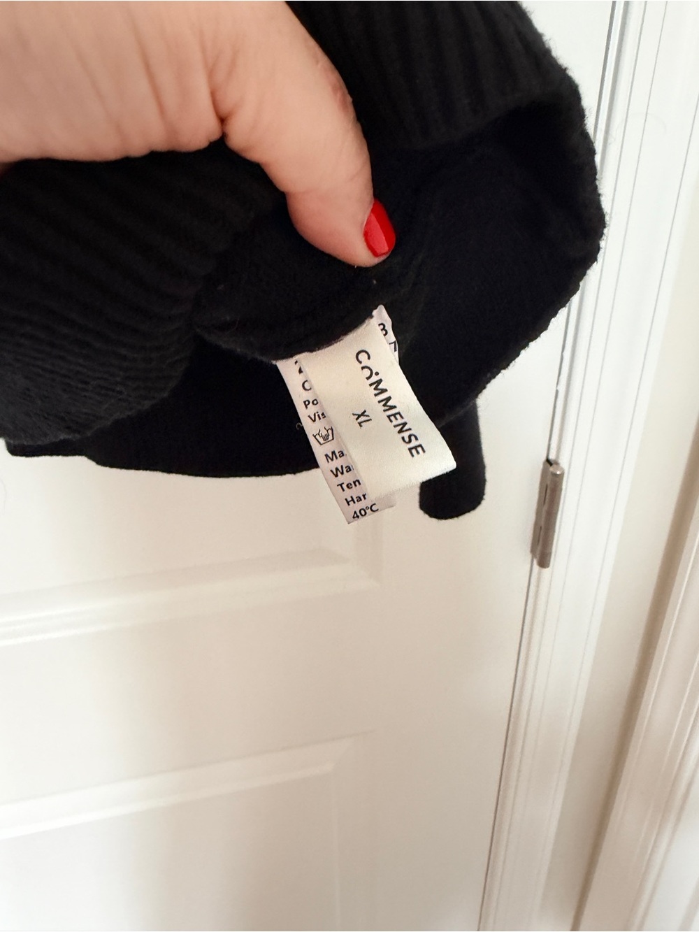 Commense, Black Funnel Neck Women's Sweater, Black, XL - Picture 8 of 8